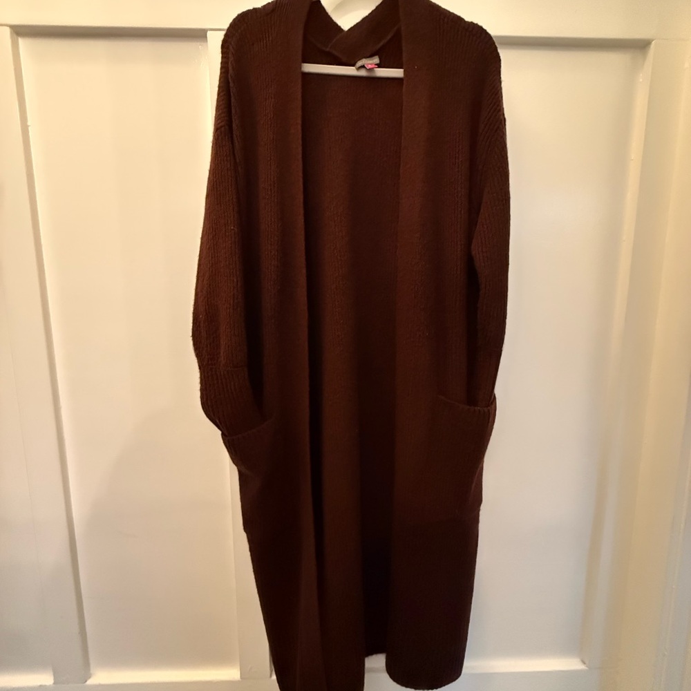 Vince Camuto Burgundy Long Cardigan